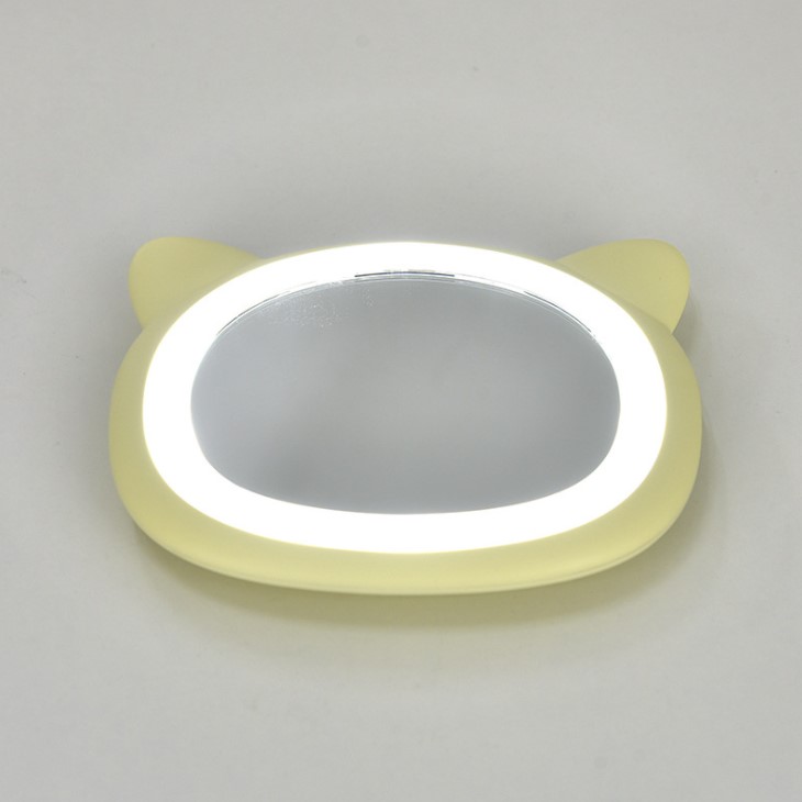 充電LED發光美妝鏡卡通LED硅膠化妝鏡